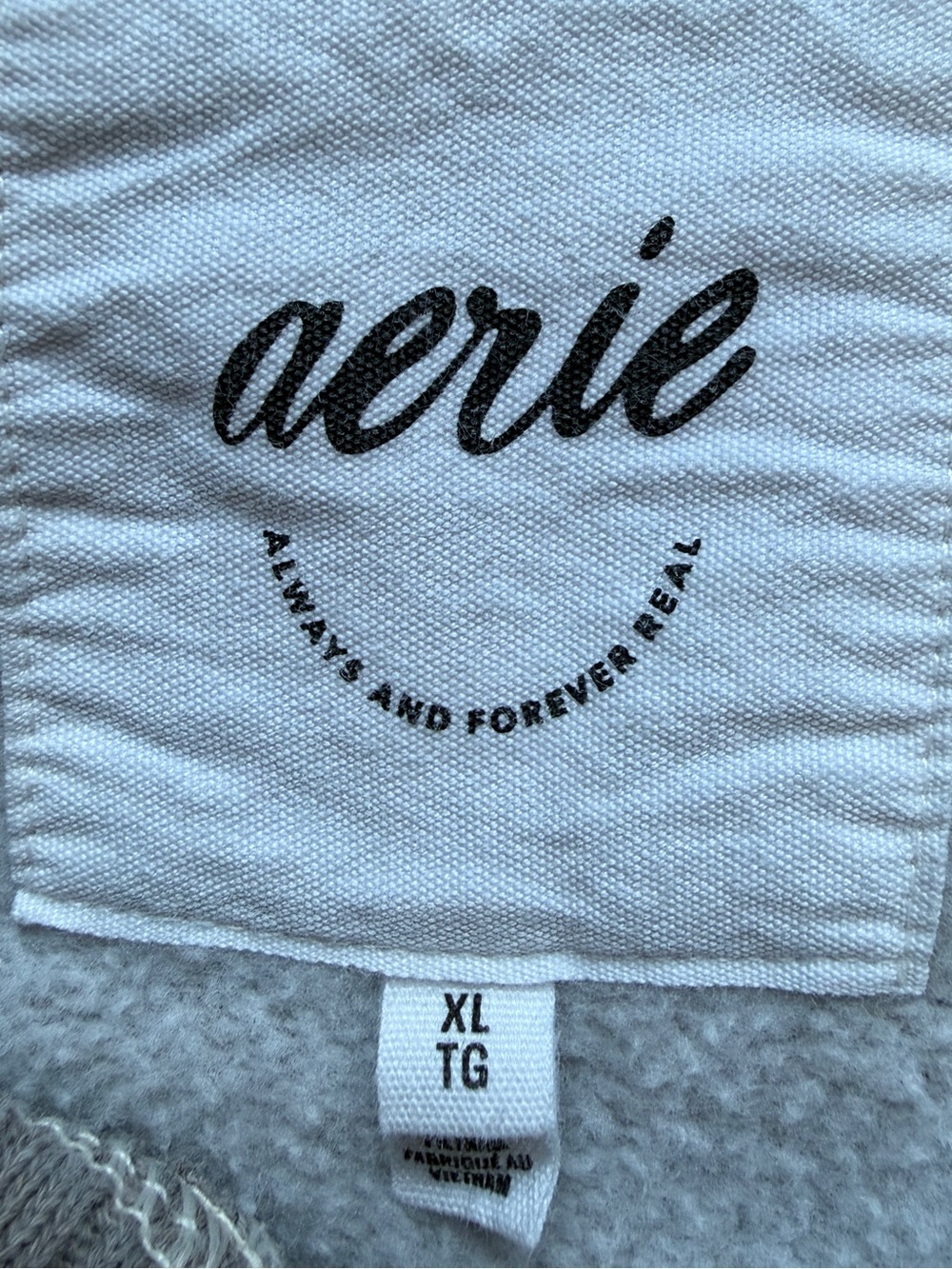 Aerie Best Button Oversized Collared Sweatshirt Heather Taupe Gray XL - Picture 8 of 12